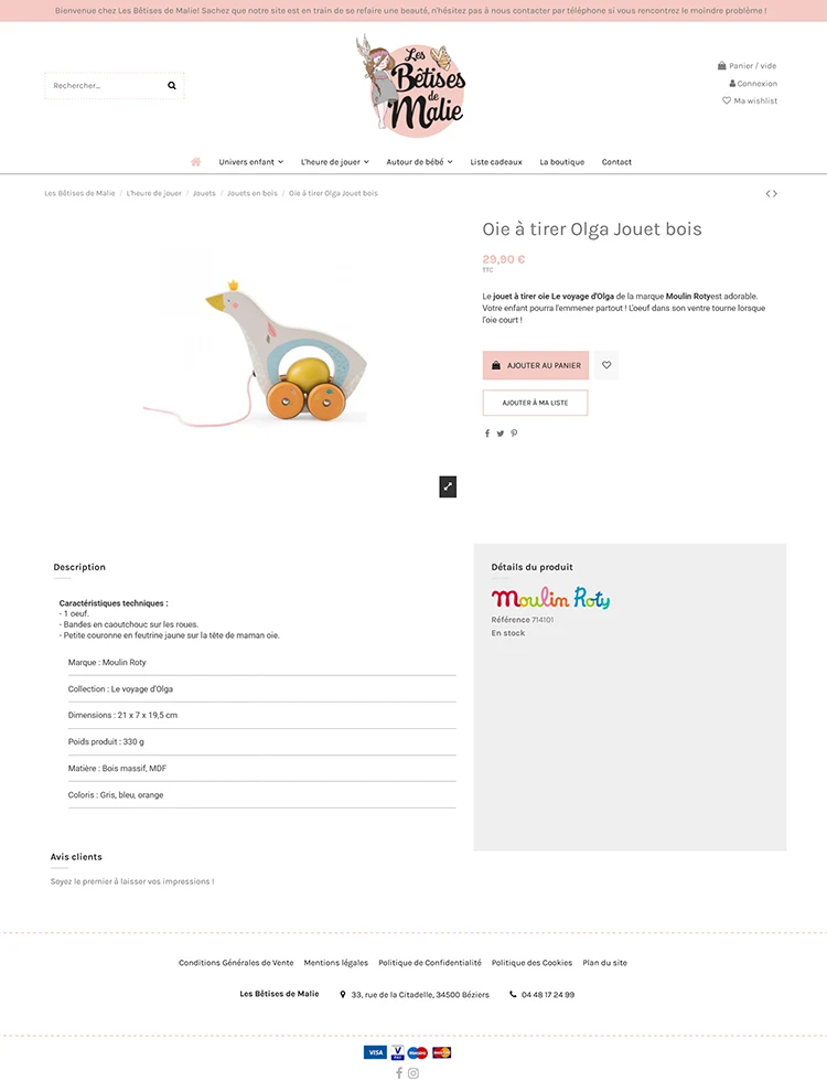 fiche-produi-lbn fiche produit du site web les betises de malie