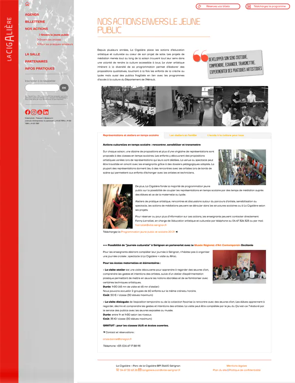 La cigalière homepage du site internet