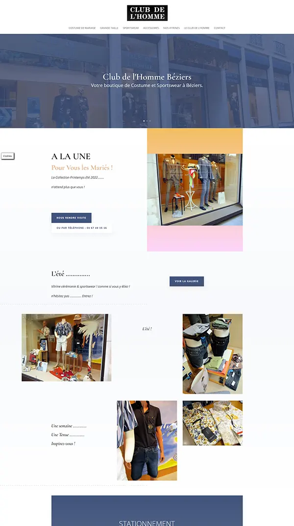 club de l'homme homepage