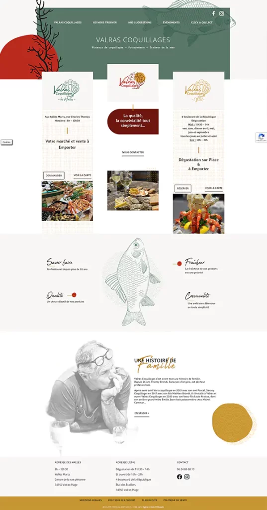 valras coquillages homepage