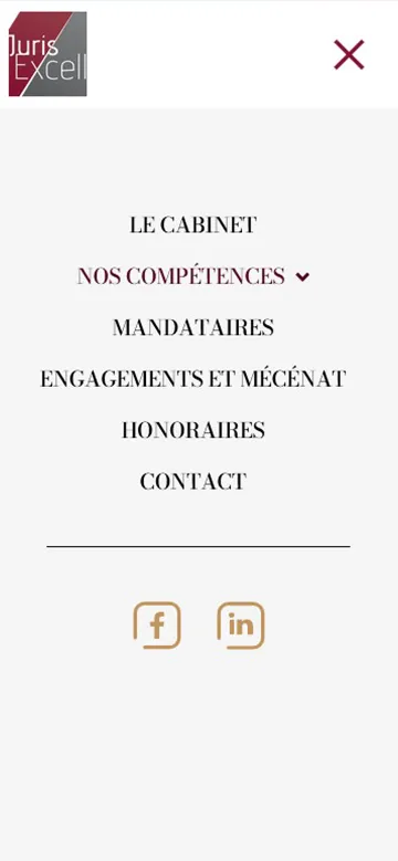 responsive Jurisexcell menu